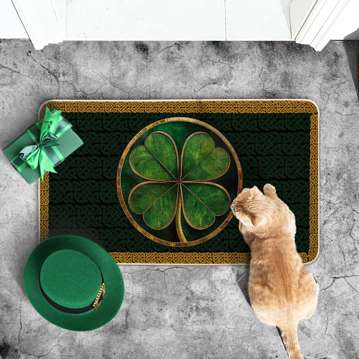 imageArtoid Mode Gold Coin Shamrock St Patricks Day Doormat Home Decor LowProfile Switch Rug Door Mat Floor Mat for Indoor Outdoor 17x29 Inch