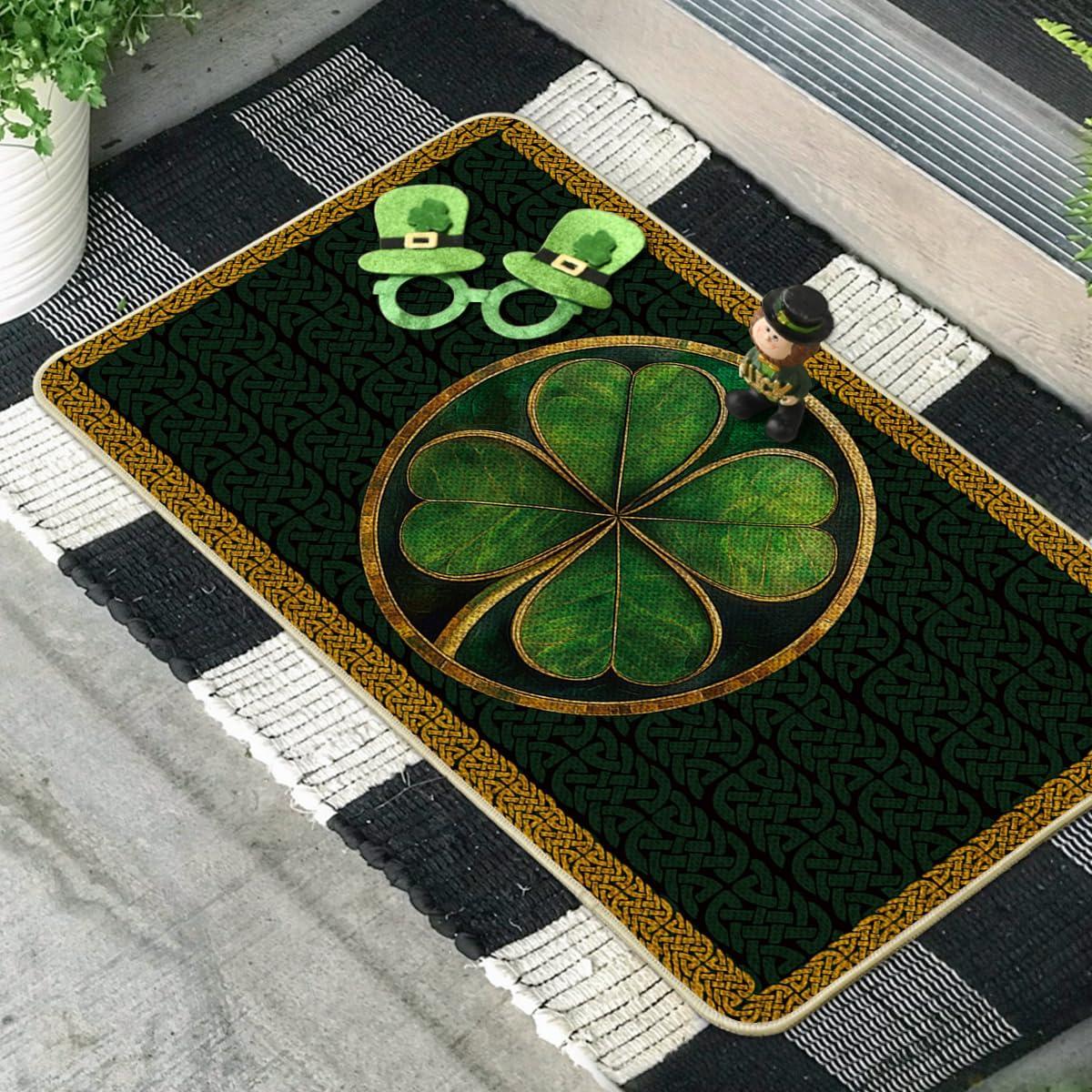 imageArtoid Mode Gold Coin Shamrock St Patricks Day Doormat Home Decor LowProfile Switch Rug Door Mat Floor Mat for Indoor Outdoor 17x29 Inch