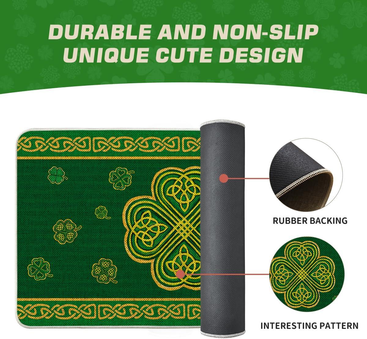 imageArtoid Mode Golden Lucky Shamrock Clover St Patricks Day Doormat Home Decor LowProfile Switch Rug Door Mat Floor Mat for Indoor Outdoor 17x29 Inch