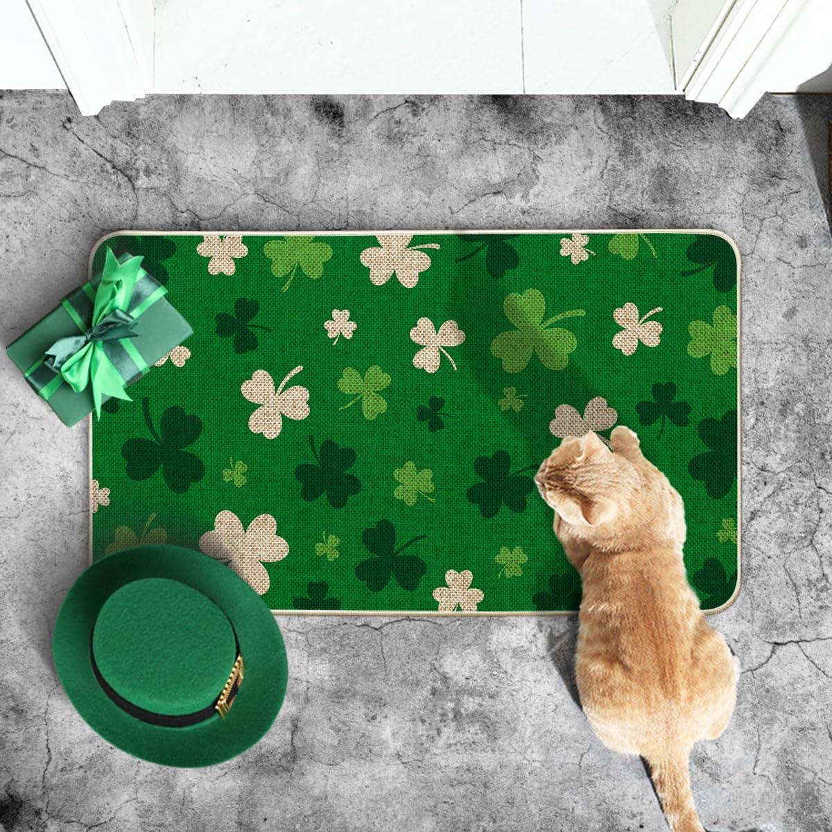 imageArtoid Mode Green Cute Shamrock St Patricks Day Doormat Home Decor LowProfile Switch Rug Door Mat Floor Mat for Indoor Outdoor 17x29 Inch