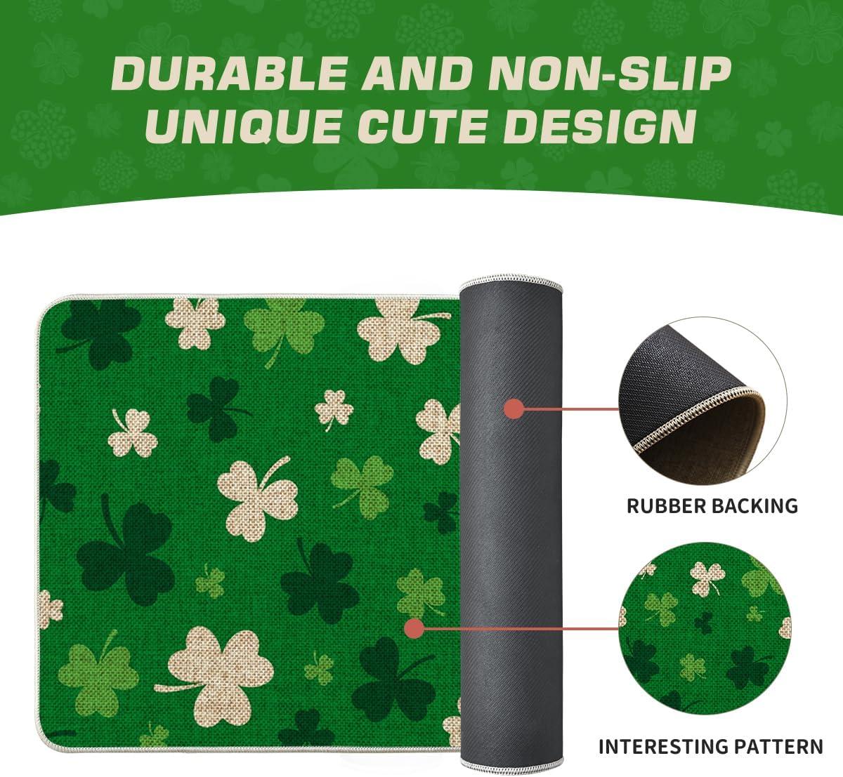 imageArtoid Mode Green Cute Shamrock St Patricks Day Doormat Home Decor LowProfile Switch Rug Door Mat Floor Mat for Indoor Outdoor 17x29 Inch