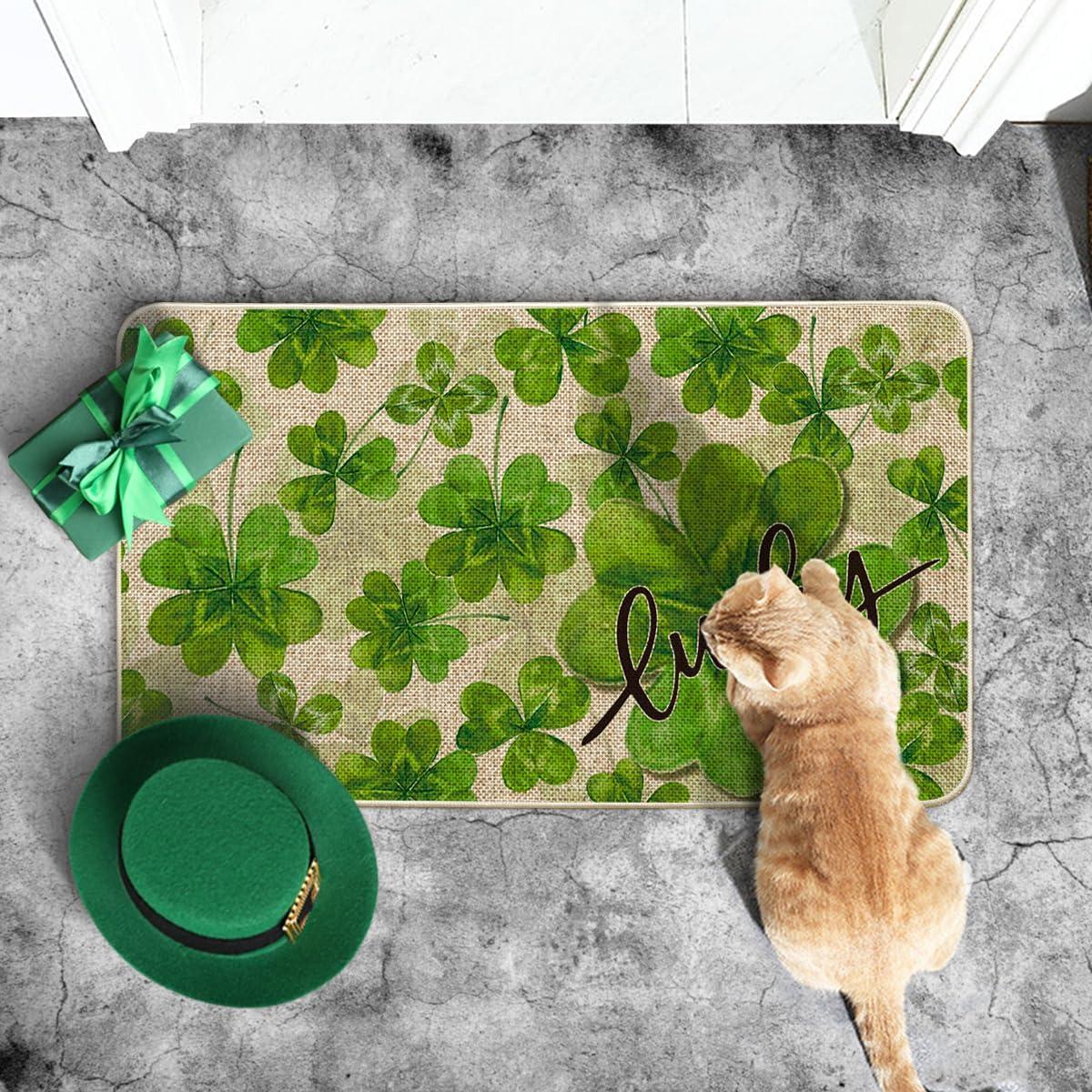 imageArtoid Mode Lucky Shamrock Clover St Patricks Day Doormat Home Decor LowProfile Switch Rug Door Mat Floor Mat for Indoor Outdoor 17x29 Inch