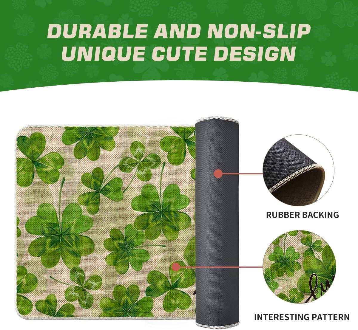 imageArtoid Mode Lucky Shamrock Clover St Patricks Day Doormat Home Decor LowProfile Switch Rug Door Mat Floor Mat for Indoor Outdoor 17x29 Inch