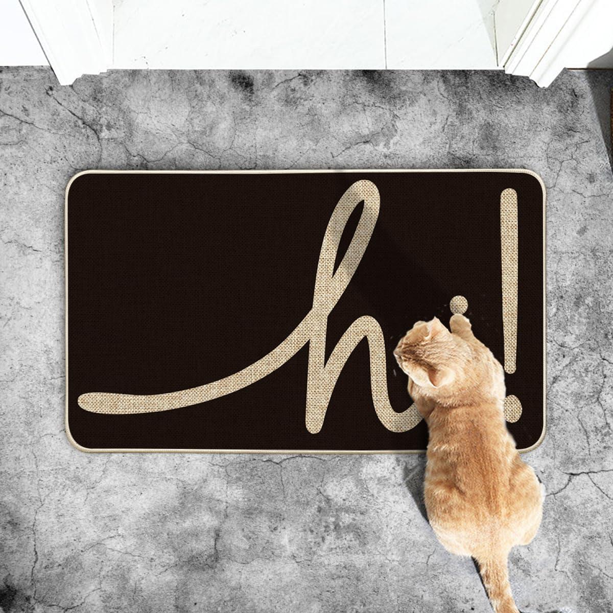 imageArtoid Mode Red Hi Valentines Day Doormat Daily Home Decor LowProfile Switch Rug Welcome Door Mat Floor Mat for Indoor Outdoor 17x29 InchBlack