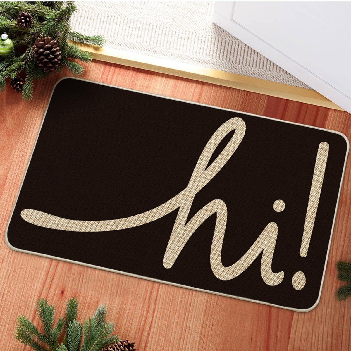 imageArtoid Mode Red Hi Valentines Day Doormat Daily Home Decor LowProfile Switch Rug Welcome Door Mat Floor Mat for Indoor Outdoor 17x29 InchBlack