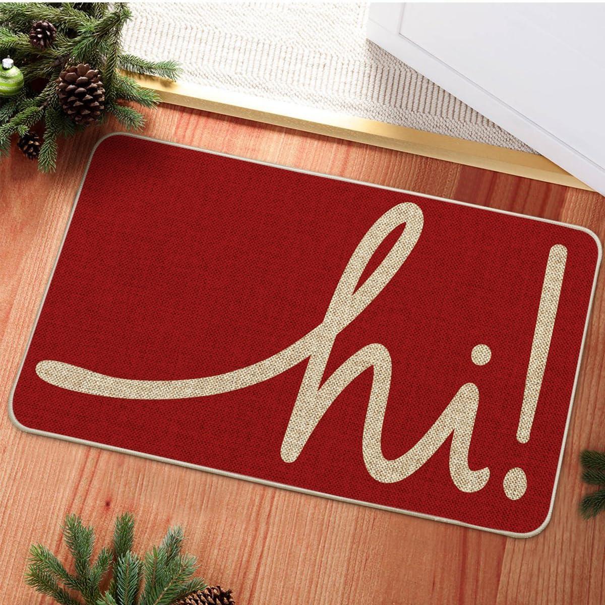 imageArtoid Mode Red Hi Valentines Day Doormat Daily Home Decor LowProfile Switch Rug Welcome Door Mat Floor Mat for Indoor Outdoor 17x29 InchRed