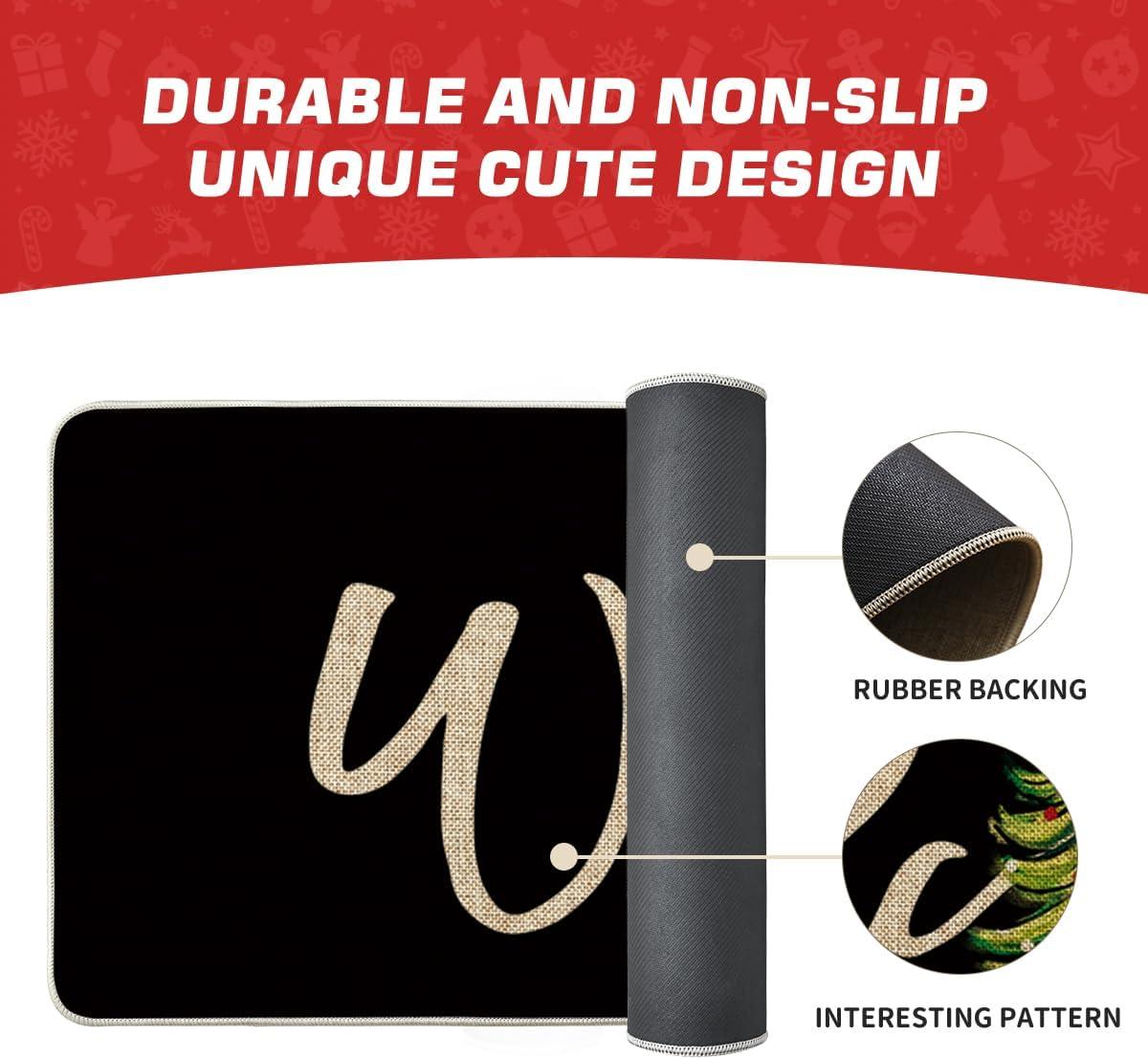 imageArtoid Mode Red Xmas Tree Christmas Welcome Doormat Winter Home Decor LowProfile Switch Rug Door Mat Floor Mat for Indoor Outdoor 17x29 InchBlack