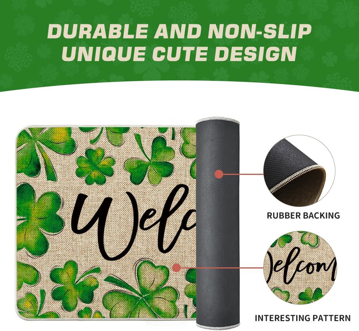 imageArtoid Mode Shamrock Welcome St Patricks Day Doormat Spring Home Decor LowProfile Switch Rug Door Mat Floor Mat for Indoor Outdoor 17x29 Inch
