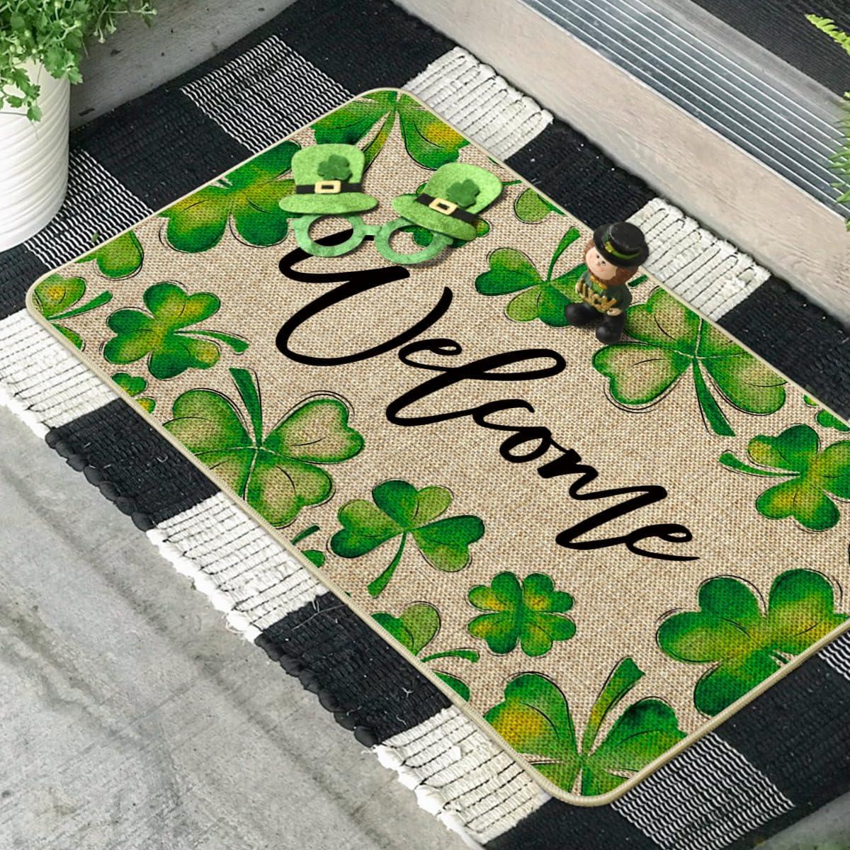 imageArtoid Mode Shamrock Welcome St Patricks Day Doormat Spring Home Decor LowProfile Switch Rug Door Mat Floor Mat for Indoor Outdoor 17x29 Inch