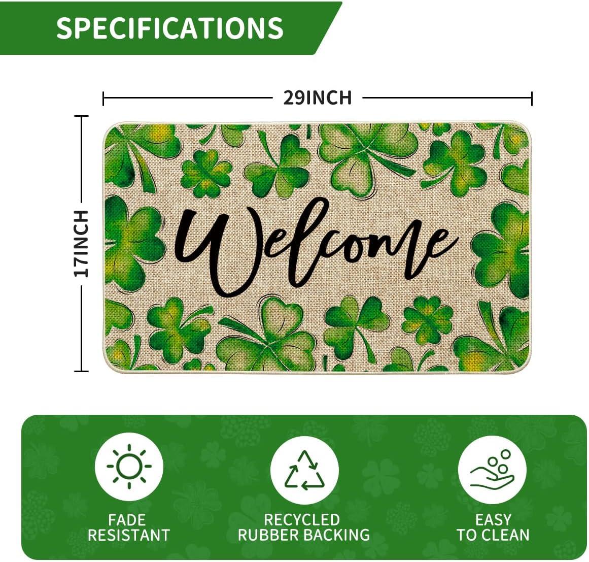 imageArtoid Mode Shamrock Welcome St Patricks Day Doormat Spring Home Decor LowProfile Switch Rug Door Mat Floor Mat for Indoor Outdoor 17x29 Inch
