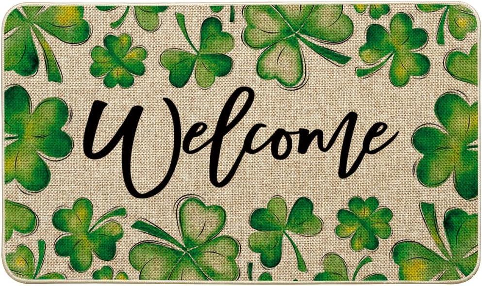 imageArtoid Mode Shamrock Welcome St Patricks Day Doormat Spring Home Decor LowProfile Switch Rug Door Mat Floor Mat for Indoor Outdoor 17x29 Inch