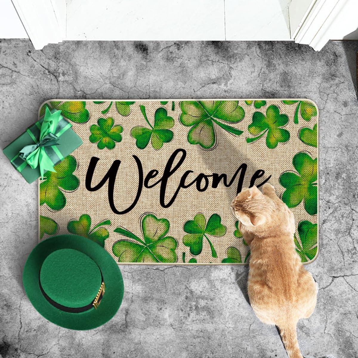 imageArtoid Mode Shamrock Welcome St Patricks Day Doormat Spring Home Decor LowProfile Switch Rug Door Mat Floor Mat for Indoor Outdoor 17x29 Inch