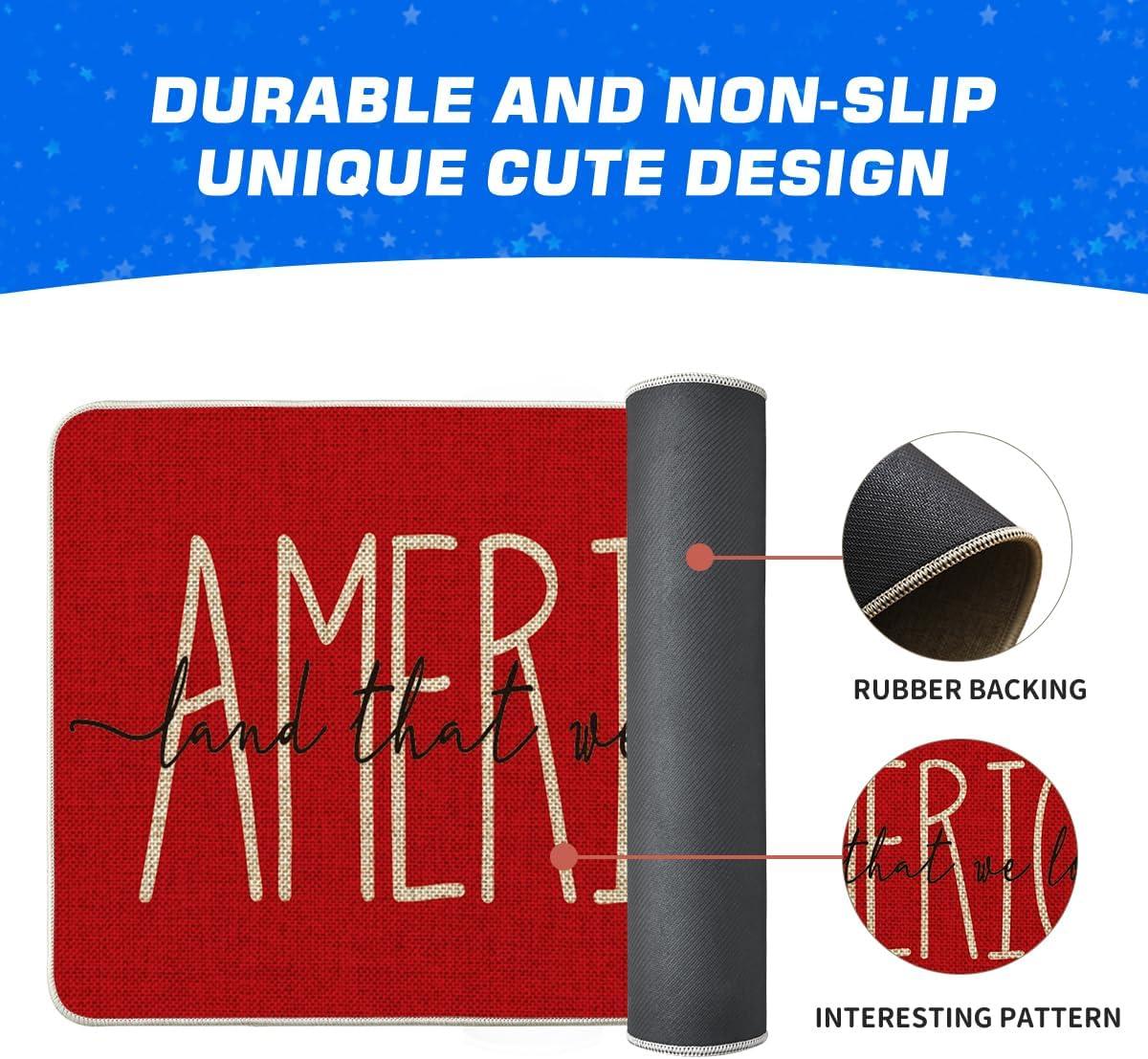 imageArtoid Mode Stars Patriotic 4th of July Doormat Memorial Day Home Decor Switch Rug Door Mat Floor Mat for Indoor Outdoor 17x29 Inch