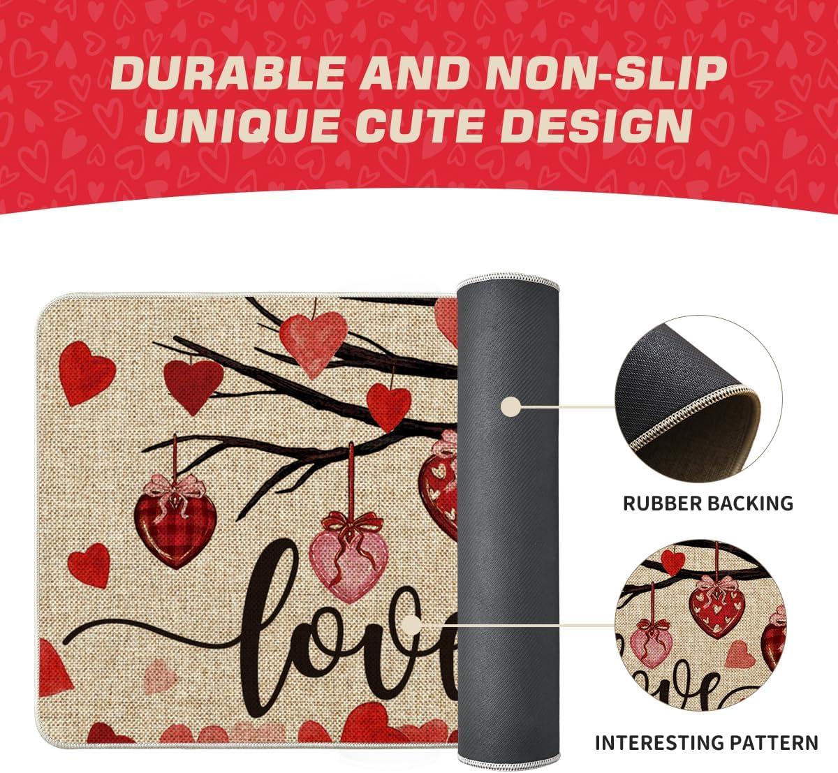 imageArtoid Mode Tree Love Heart Be My Valentines Day Doormat Home Decor LowProfile Switch Rug Door Mat Floor Mat for Indoor Outdoor 17x29 Inch