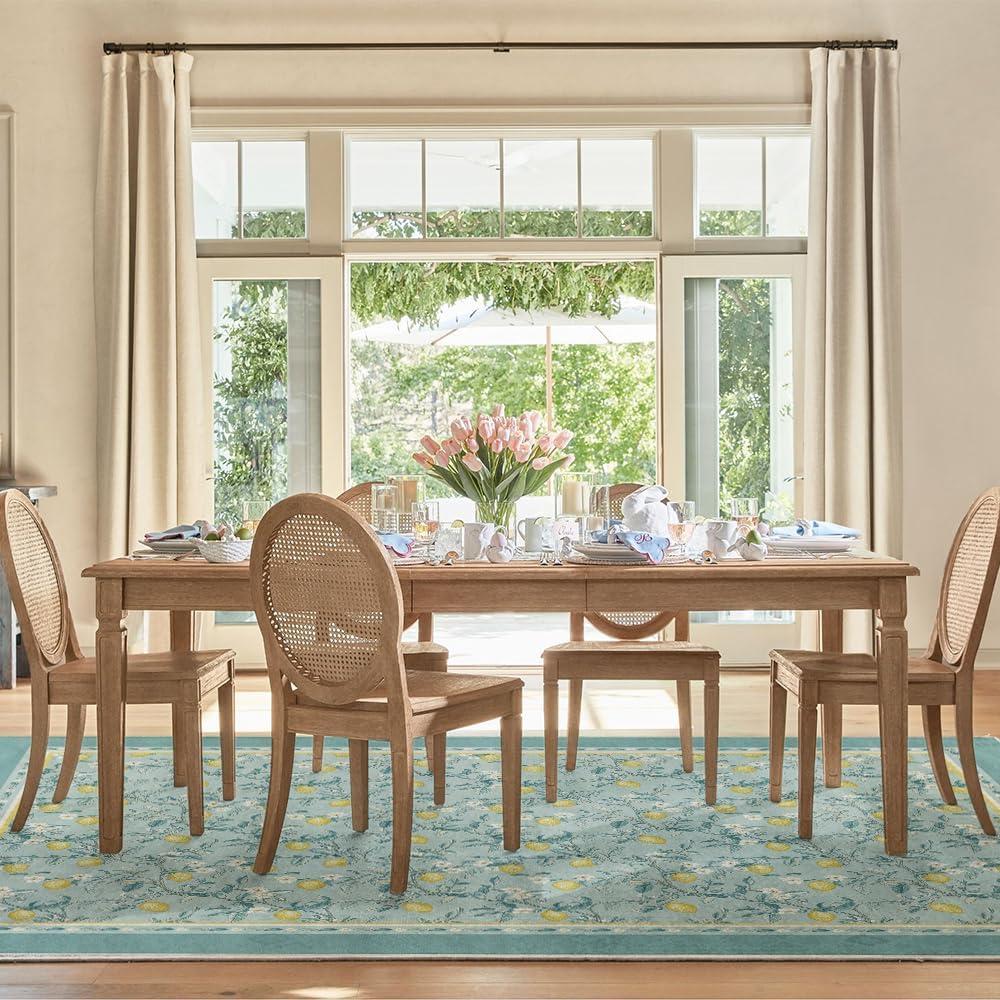 imageArtoid Mode Watercolor Lemon Flower Spring Area Rug Summer Home Decor LowProfile Washable Area Rugs for Entryway Bedroom Living Room Laundry Room Indoor 5x7 FeetGreen