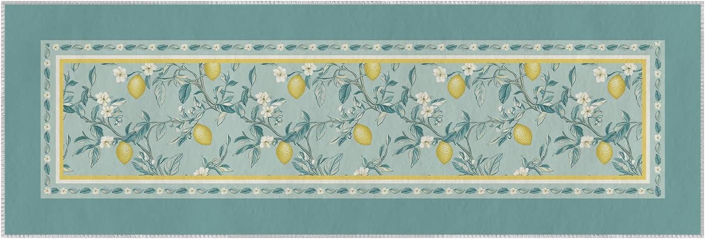 imageArtoid Mode Watercolor Lemon Flower Spring Area Rug Summer Home Decor LowProfile Washable Area Rugs for Entryway Bedroom Living Room Laundry Room Indoor 5x7 FeetGreen