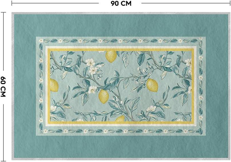 imageArtoid Mode Watercolor Lemon Flower Spring Area Rug Summer Home Decor LowProfile Washable Area Rugs for Entryway Bedroom Living Room Laundry Room Indoor 5x7 FeetGreen