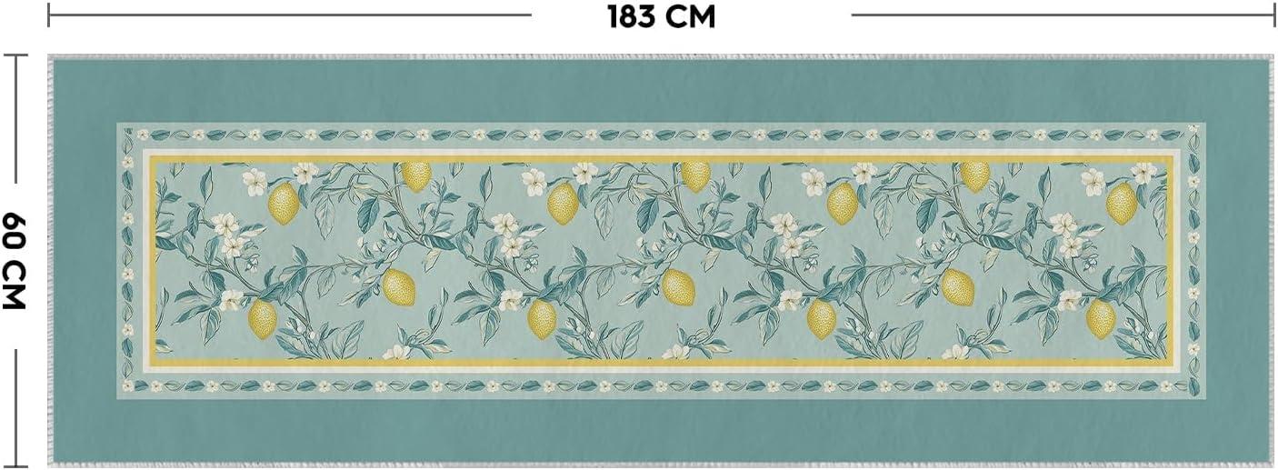 imageArtoid Mode Watercolor Lemon Flower Spring Area Rug Summer Home Decor LowProfile Washable Area Rugs for Entryway Bedroom Living Room Laundry Room Indoor 5x7 FeetGreen