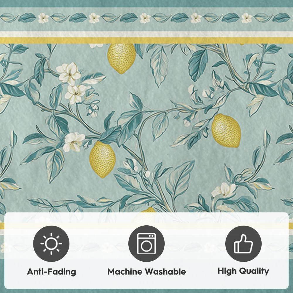 imageArtoid Mode Watercolor Lemon Flower Spring Area Rug Summer Home Decor LowProfile Washable Area Rugs for Entryway Bedroom Living Room Laundry Room Indoor 5x7 FeetGreen