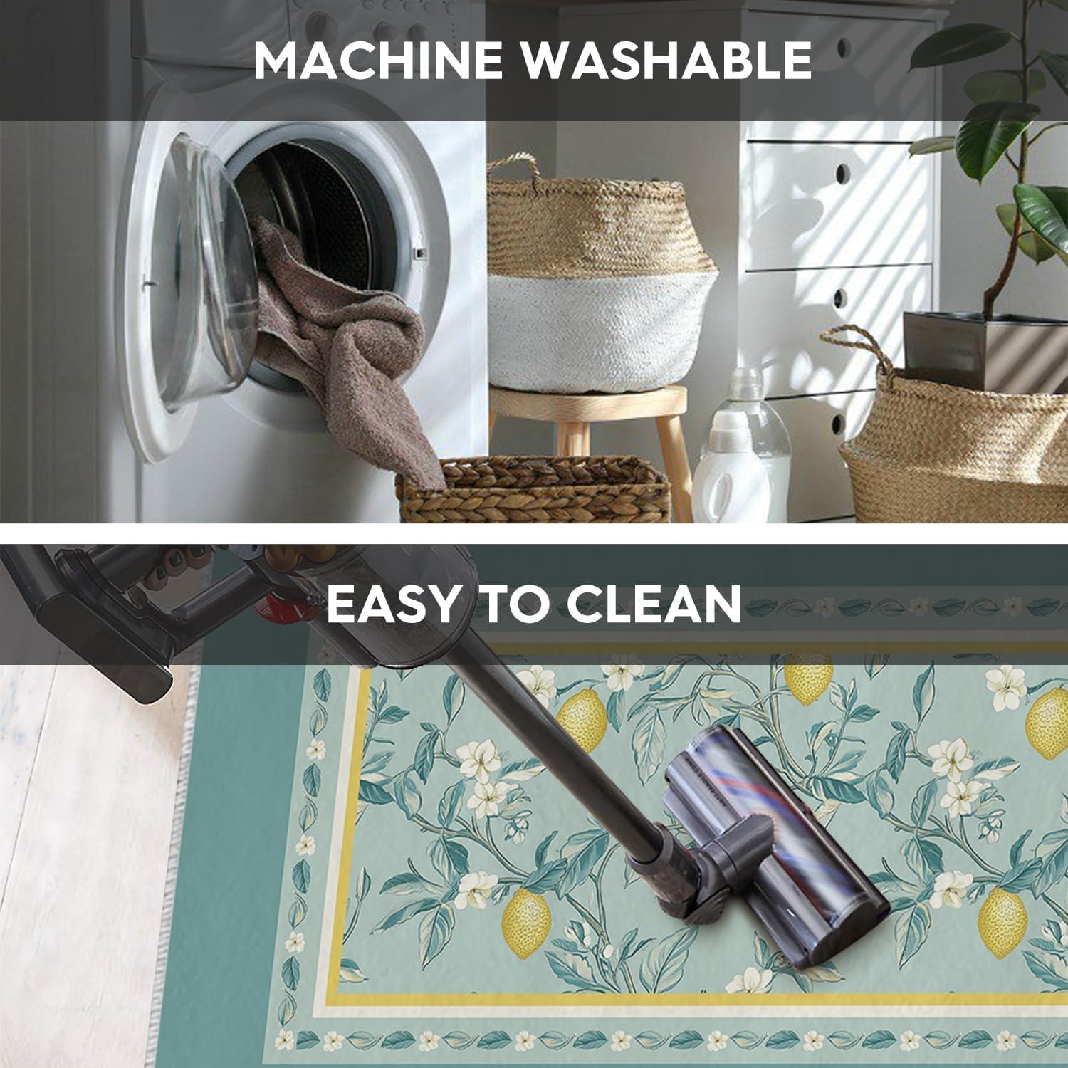 imageArtoid Mode Watercolor Lemon Flower Spring Area Rug Summer Home Decor LowProfile Washable Area Rugs for Entryway Bedroom Living Room Laundry Room Indoor 5x7 FeetGreen