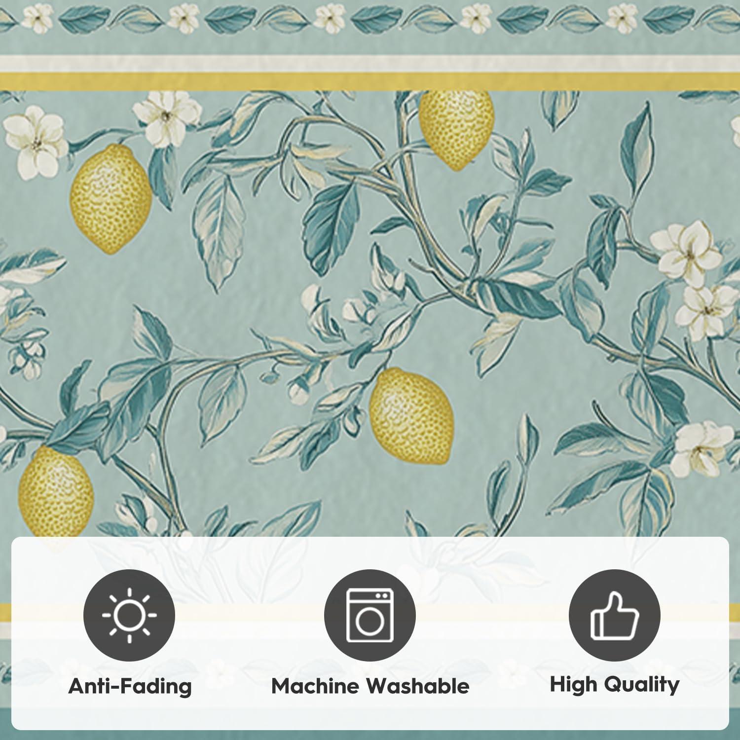 imageArtoid Mode Watercolor Lemon Flower Spring Area Rug Summer Home Decor LowProfile Washable Area Rugs for Entryway Bedroom Living Room Laundry Room Indoor 5x7 FeetGreen