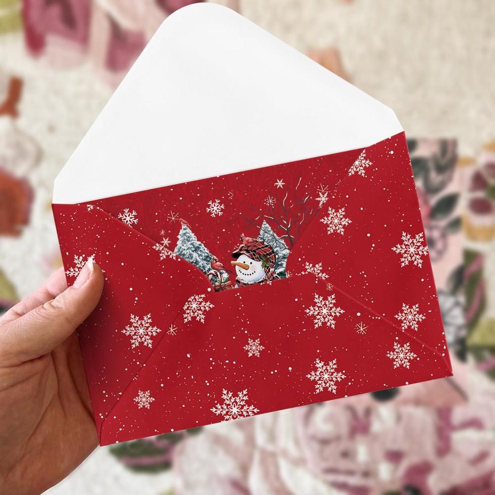 imageArtoid Mode 24 Pack Merry Christmas Thank You Cards Bird Snowman Xmas Tree Greeting Cards Gift With Envelope Sticker Blank Note Cards for Birthday Wedding Baby Shower Bridal Shower 4 x 6 Inch