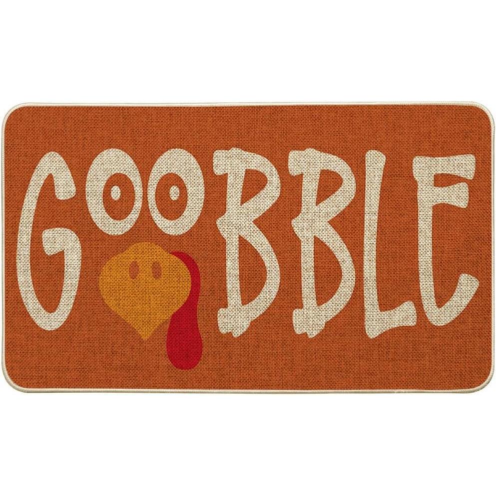 imageArtoid Mode Beige Gobble Turkey Thanksgiving Doormat Thanksful Fall Home Decor LowProfile Switch Rug Door Mat Floor Mat for Indoor Outdoor 17x29 InchOrange