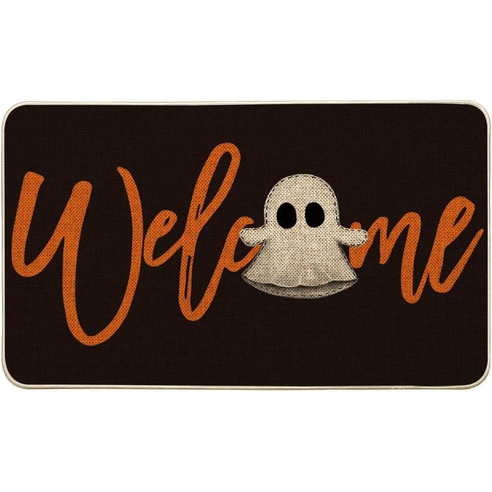 imageArtoid Mode Boo Halloween Welcome Doormat Home Decor LowProfile Switch Rug Door Mat Floor Mat for Indoor Outdoor 17x29 InchBlack