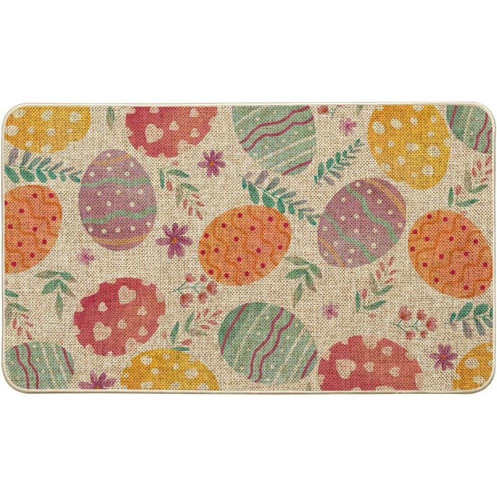 imageArtoid Mode Colorful Egg Leaves Easter Doormat Flowers Spring Home Decor LowProfile Switch Rug Door Mat Floor Mat for Indoor Outdoor 17x29 Inch DM083