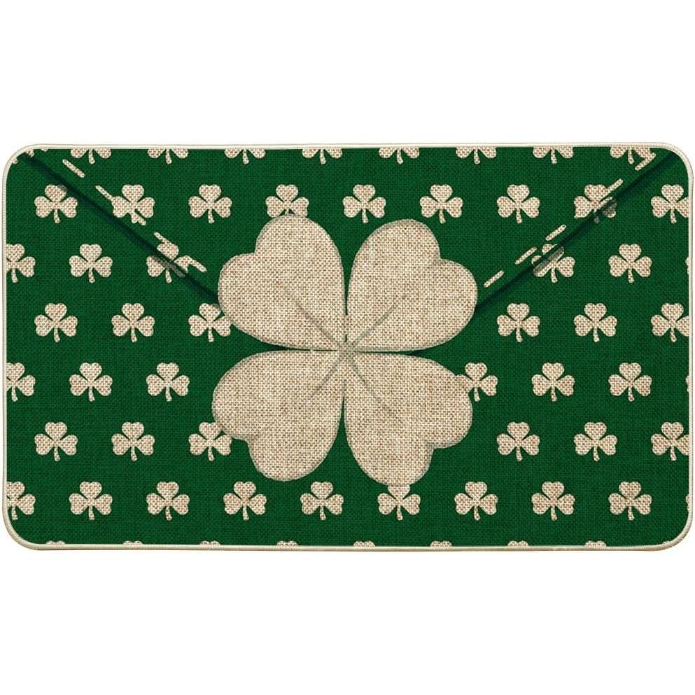 imageArtoid Mode Envelope Shamrock St Patricks Day Doormat Home Decor LowProfile Switch Rug Door Mat Floor Mat for Indoor Outdoor 17x29 Inch