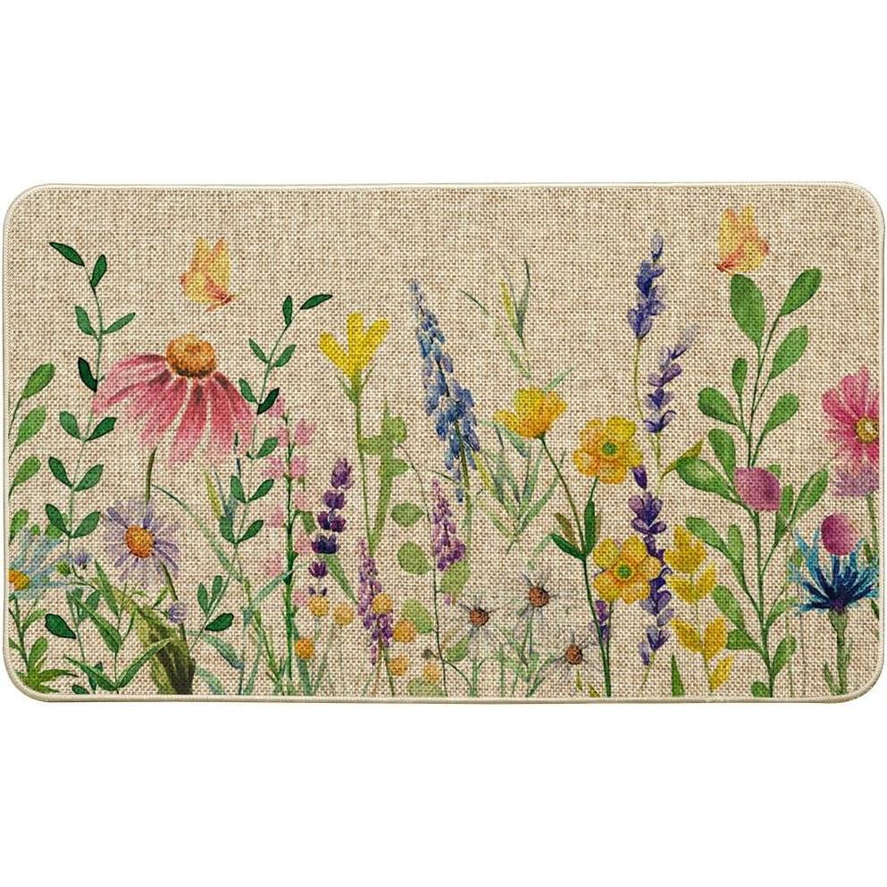 imageArtoid Mode Flowers Lavender Daisy Spring Doormat Home Summer Decor LowProfile Switch Rug Door Mat Floor Mat for Indoor Outdoor 17x29 Inch