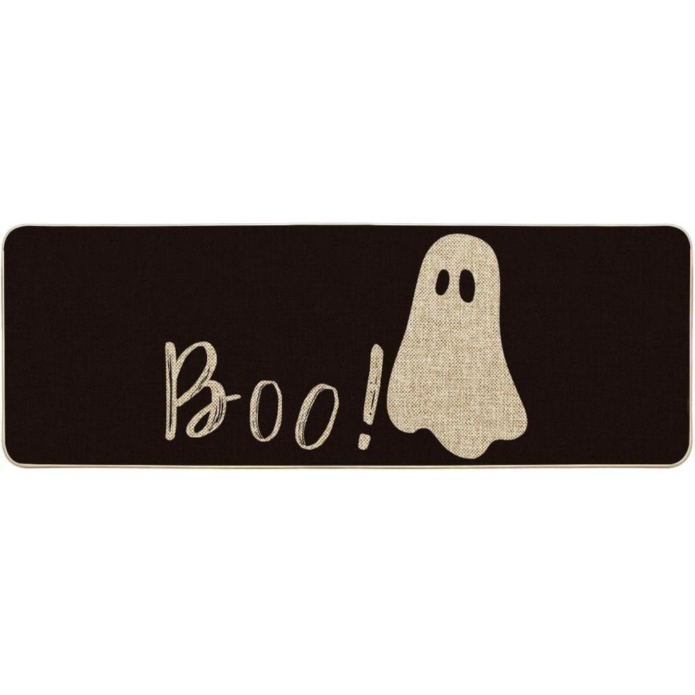 imageArtoid Mode Ghost Boo Decorative Doormat Seasonal Fall Halloween Holiday LowProfile Floor Mat Switch Mat for Indoor Outdoor 17 x 29 Inch15 x 311 Rectangular