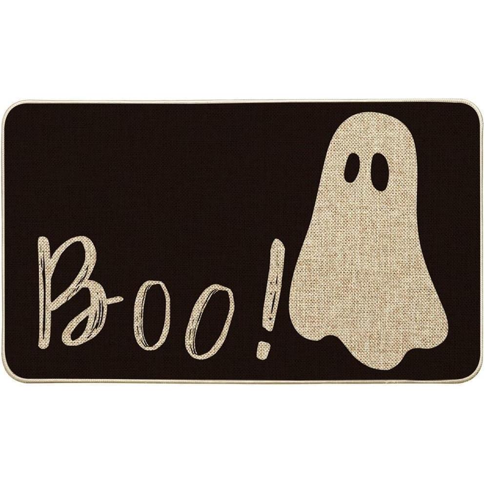 imageArtoid Mode Ghost Boo Decorative Doormat Seasonal Fall Halloween Holiday LowProfile Floor Mat Switch Mat for Indoor Outdoor 17 x 29 Inch17 x 29