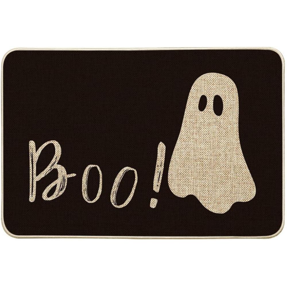 imageArtoid Mode Ghost Boo Decorative Doormat Seasonal Fall Halloween Holiday LowProfile Floor Mat Switch Mat for Indoor Outdoor 17 x 29 Inch2 x 211 Rectangular
