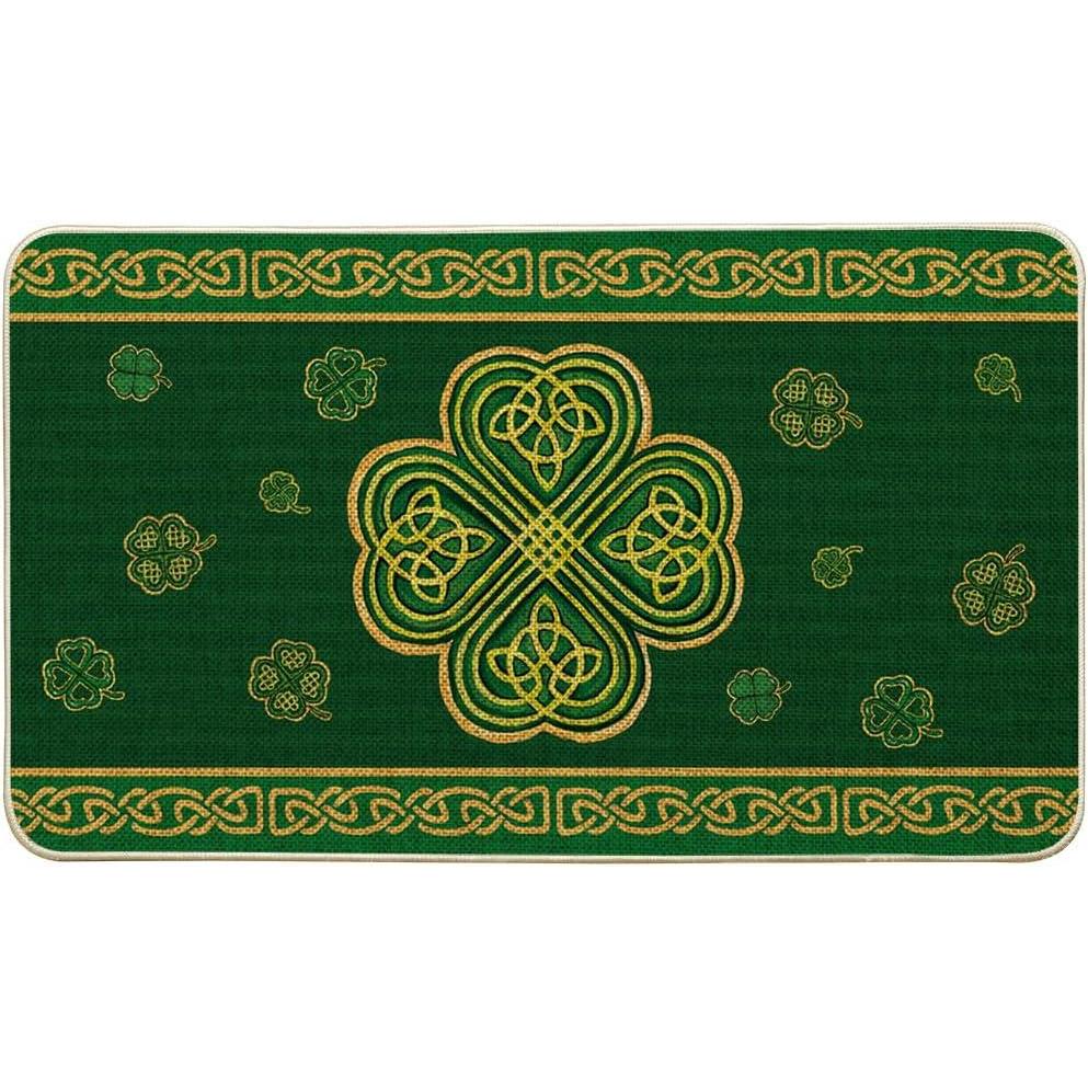 imageArtoid Mode Golden Lucky Shamrock Clover St Patricks Day Doormat Home Decor LowProfile Switch Rug Door Mat Floor Mat for Indoor Outdoor 17x29 Inch