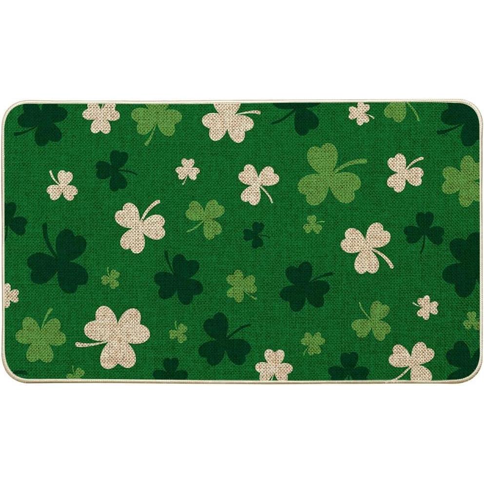 imageArtoid Mode Green Cute Shamrock St Patricks Day Doormat Home Decor LowProfile Switch Rug Door Mat Floor Mat for Indoor Outdoor 17x29 Inch