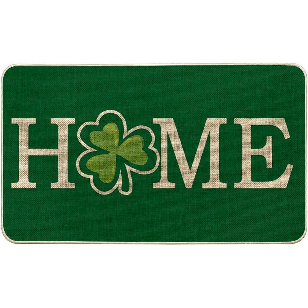 imageArtoid Mode Green Shamrock Home St Patricks Day Doormat Spring Home Decor LowProfile Switch Rug Door Mat Floor Mat for Indoor Outdoor 17x29 Inch