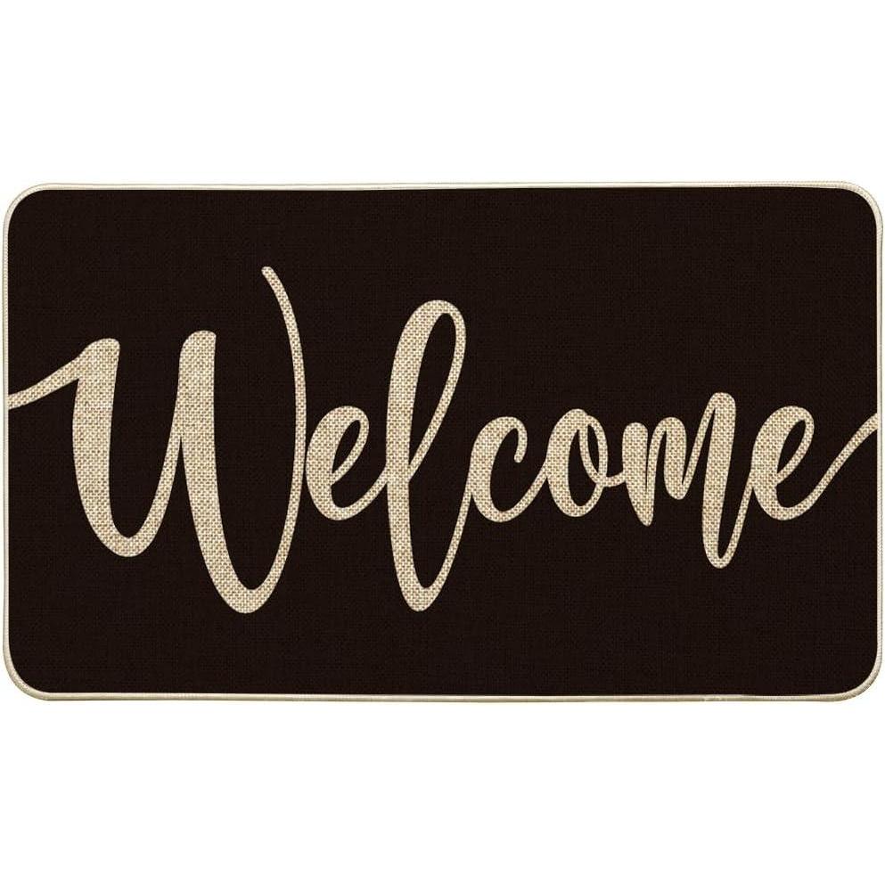 imageArtoid Mode Green Welcome Spring Doormat Home Summer Decor Switch Rug Door Mat Floor Mat 17x29 InchBlack Welcome