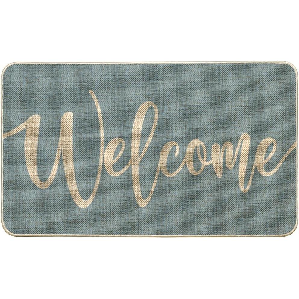 imageArtoid Mode Green Welcome Spring Doormat Home Summer Decor Switch Rug Door Mat Floor Mat 17x29 InchBlue1 Welcome