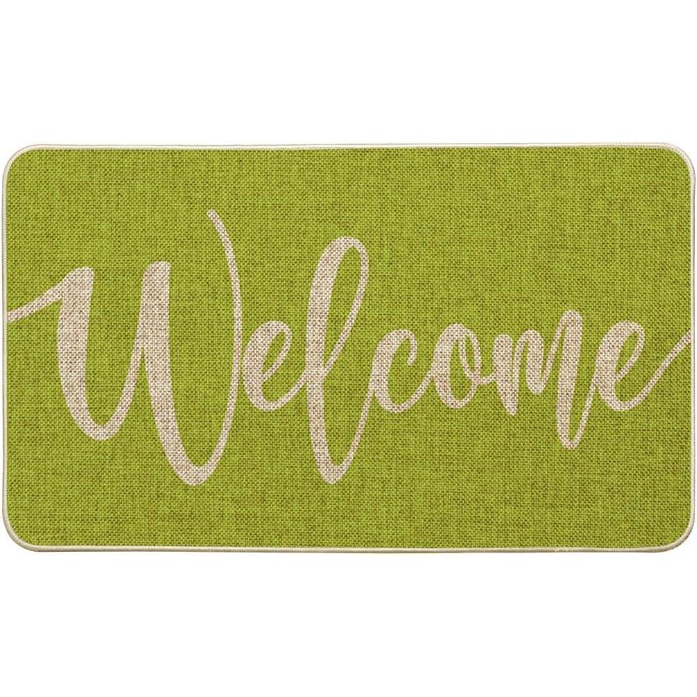 imageArtoid Mode Green Welcome Spring Doormat Home Summer Decor Switch Rug Door Mat Floor Mat 17x29 InchGreen Welcome