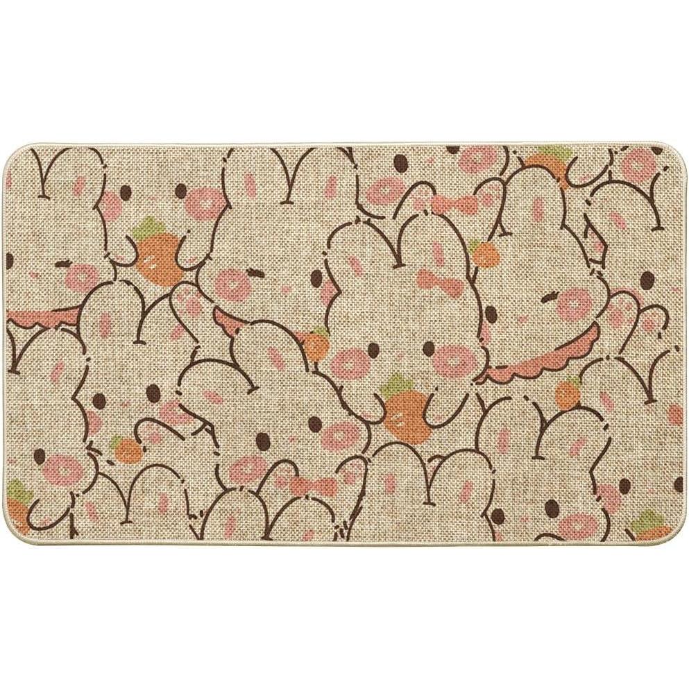 imageArtoid Mode Pink Bunny Carrot Easter Doormat Cute Rabbits Home Decor LowProfile Switch Rug Door Mat Floor Mat for Indoor Outdoor 17x29 Inch DM085