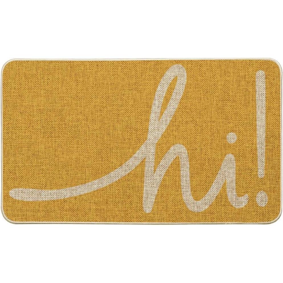 imageArtoid Mode Red Hi Valentines Day Doormat Daily Home Decor LowProfile Switch Rug Welcome Door Mat Floor Mat for Indoor Outdoor 17x29 InchYellow