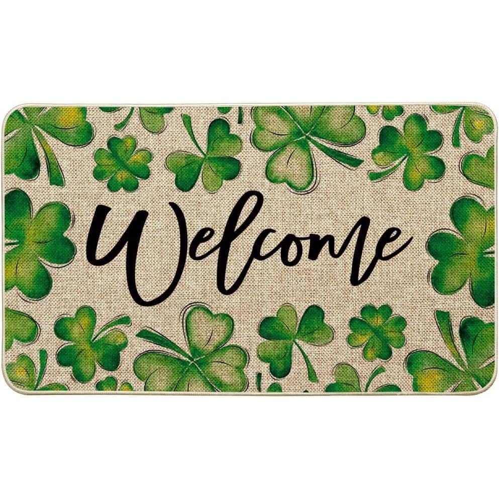 imageArtoid Mode Shamrock Welcome St Patricks Day Doormat Spring Home Decor LowProfile Switch Rug Door Mat Floor Mat for Indoor Outdoor 17x29 Inch