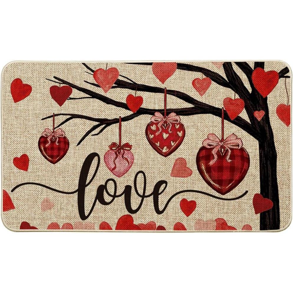 imageArtoid Mode Tree Love Heart Be My Valentines Day Doormat Home Decor LowProfile Switch Rug Door Mat Floor Mat for Indoor Outdoor 17x29 Inch