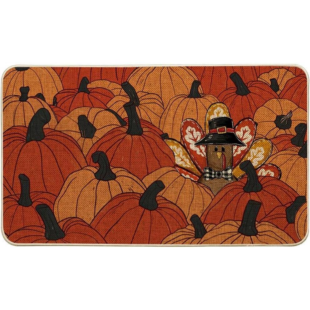 imageArtoid Mode Turkey Pumpkins Thanksgiving Doormat Thanksful Home Decor LowProfile Switch Rug Floor Mat Door Mat for Outdoor Indoor 17x29 Inch