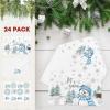 Artoid Mode 24 Pack Blue Snowman Snowflake Xmas Tree Christmas Thank You Cards Gift With Envelope Sticker Blank Note Greeting Cards, 4 x 6 Inch(Blue)