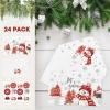 Artoid Mode 24 Pack Blue Snowman Snowflake Xmas Tree Christmas Thank You Cards Gift With Envelope Sticker Blank Note Greeting Cards, 4 x 6 Inch(Red)