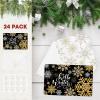 Artoid Mode 24 Pack Hello Winter Thank You Cards Golden Snowflakes Greeting Cards Gift With Envelope Sticker Blank Note Cards for Birthday Wedding Baby Shower Bridal Shower, 4 x 6 Inch