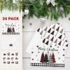 Artoid Mode 24 Pack Merry Christmas Thank You Cards Star Red Black Xmas Tree Greeting Cards Gift With Envelope Sticker Blank Note Cards for Birthday Wedding Baby Shower Bridal Shower, 4 x 6 Inch(Black/White)