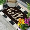 Artoid Mode Balck Hello Halloween Doormat, Home Decor Low-Profile Switch Rug Door Mat Floor Mat for Indoor Outdoor 17×29 Inch(Black)